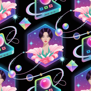 Seoul Futuristic Arcade Pattern