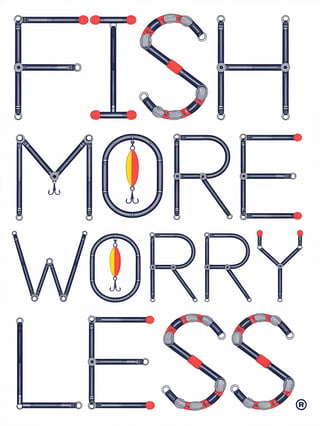 Fish More Worry Less Illustration