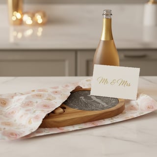 Elegant Wedding Gift with Floral Wrap