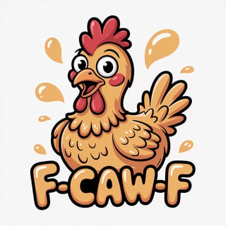 Funny Cartoon Chicken Illustration