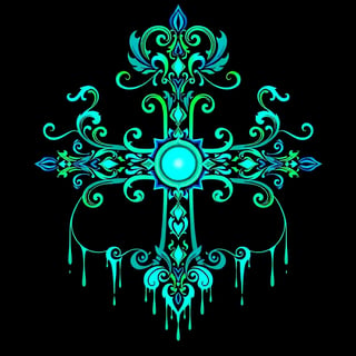 Symmetrical Fantasy Cross Illustration