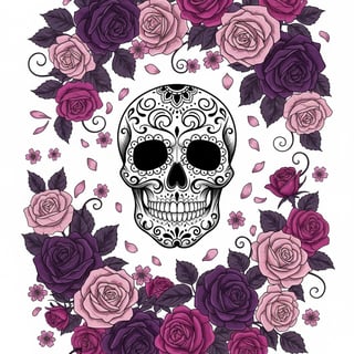 Hyper Realistic Sugar Skull with Roses