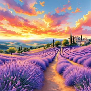 Provence Travel Poster in Ink & Watercolor