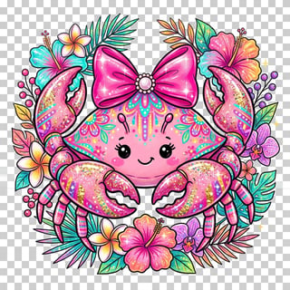 Vibrant Pink Crab Illustration