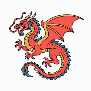 Traditional Dragon Tattoo Illustration