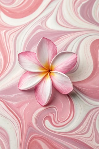 Pink Plumeria Flower on Pastel Background
