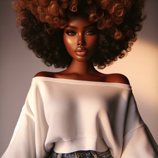 Beautiful Curvy African American Girl Mock-up