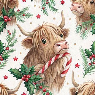 Highland Cows Candy Cane Wrap