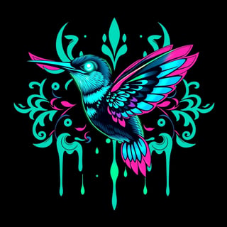 Symmetrical Fantasy Hummingbird Illustration