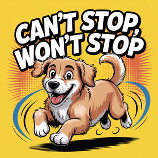 Comic Dog Chasing Tail Illustration