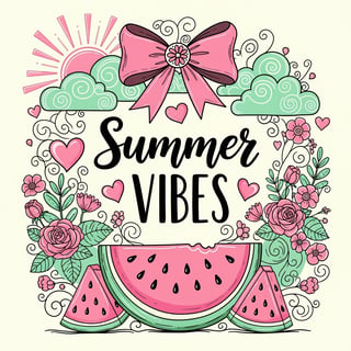 Whimsical Summer Vibes Illustration