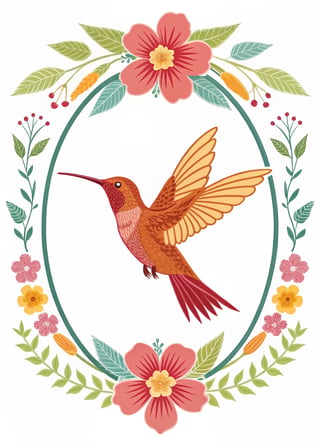 Stylized Hummingbird Vector Illustration