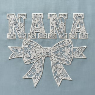 Embroidered 'NANA' Lace Design