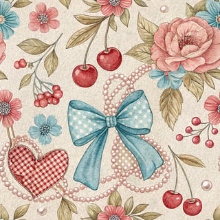 Vintage Coquette Seamless Pattern