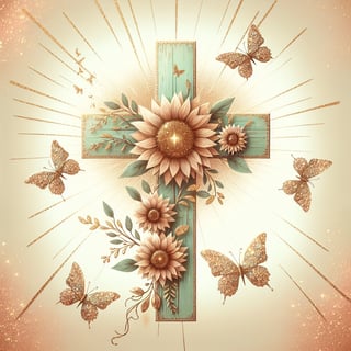 Rustic Christian Cross with Glitter