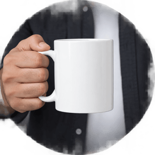 Mug Mockup: Man Holding, Face Hidden