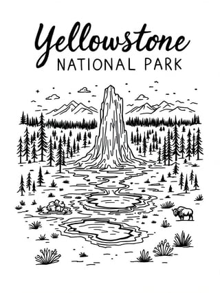 Yellowstone National Park T-Shirt Design