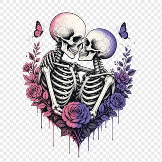 Bisexual Pride Skeletons PNG