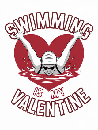 Swimming Is My Valentine Artwork