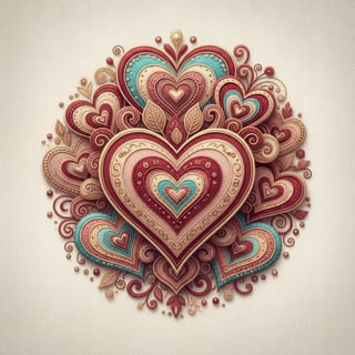 Decorative Heart Cluster Illustration
