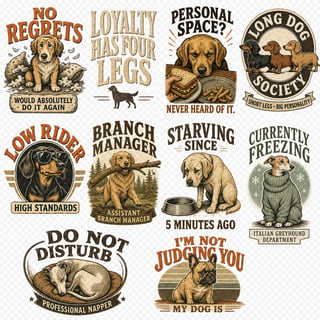 Vintage Dog T-Shirt Graphics Collection