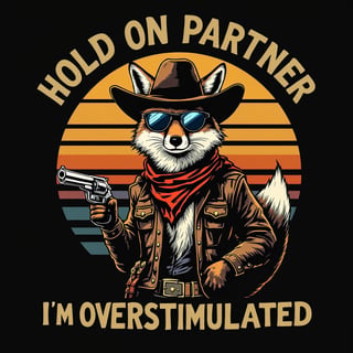 Vintage Cowboy Fox Graphic