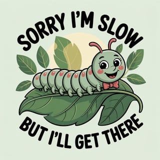 Quirky Retro Caterpillar Drawing