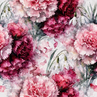 January Birth Month Floral Pattern