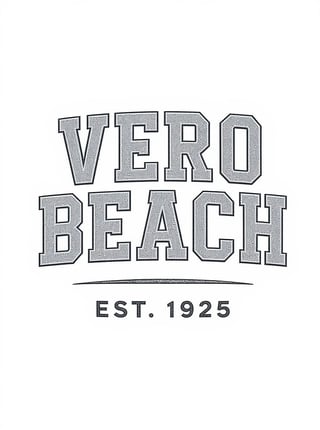 Vero Beach Vintage Collegiate Text Design