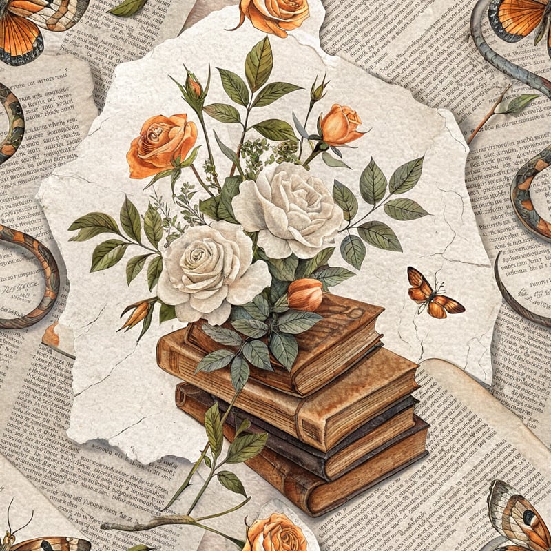 Ripped Paper Witch Potion Collage
