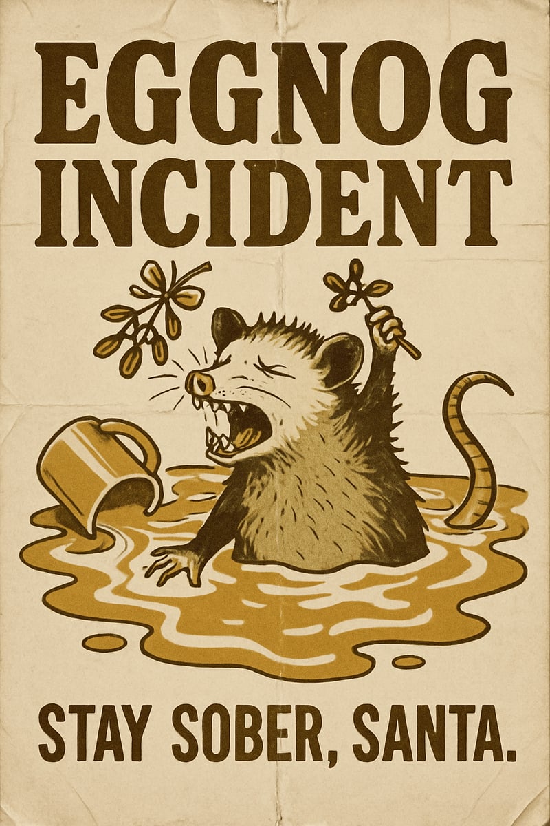 Comedic Vintage Eggnog Poster