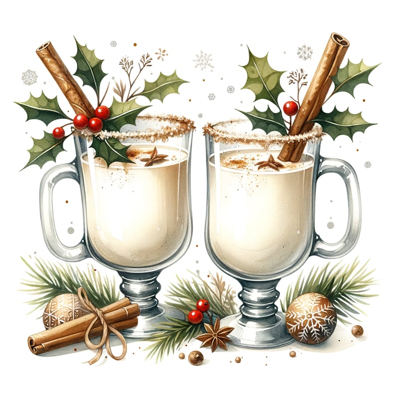 Festive Eggnog Toast Illustration