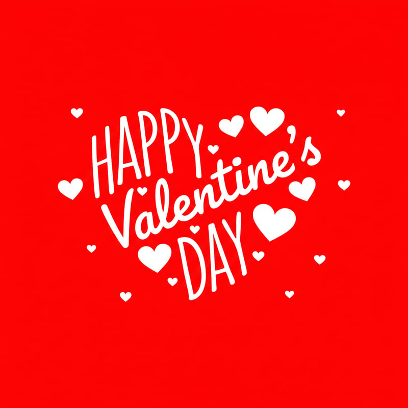 Heart-Shaped Valentine's Day Text Design