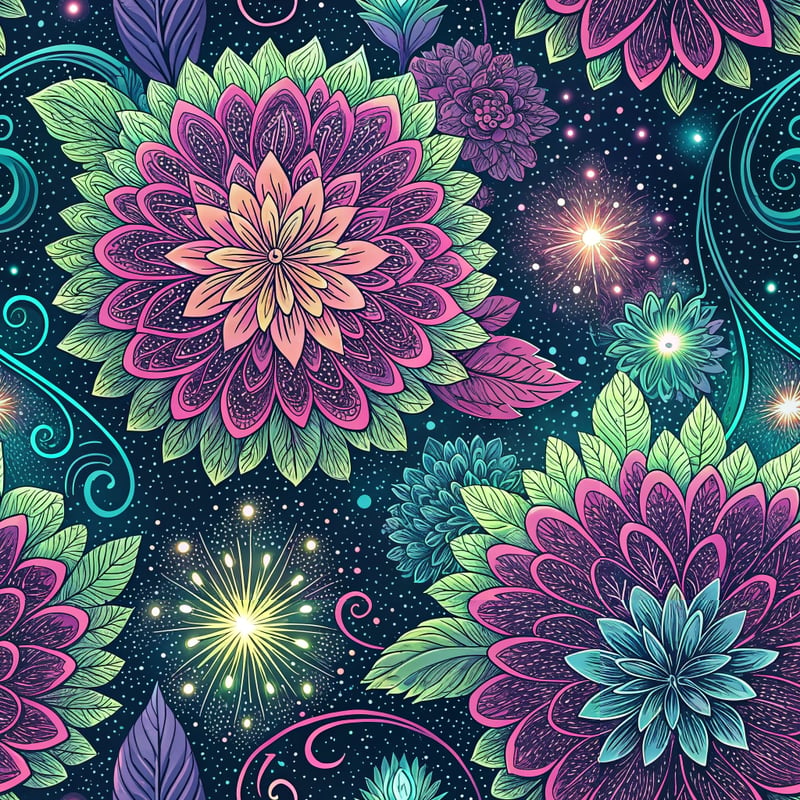 Floral Supernova Burst Pattern