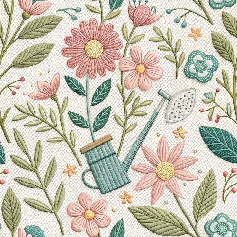 Embroidered Garden Script Design