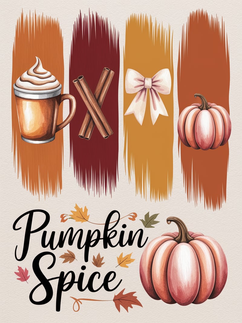Trendy Autumn Watercolor Collage