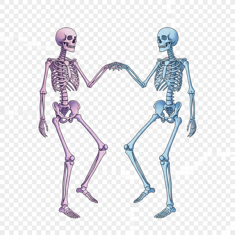 Bisexual Pride Skeletons PNG