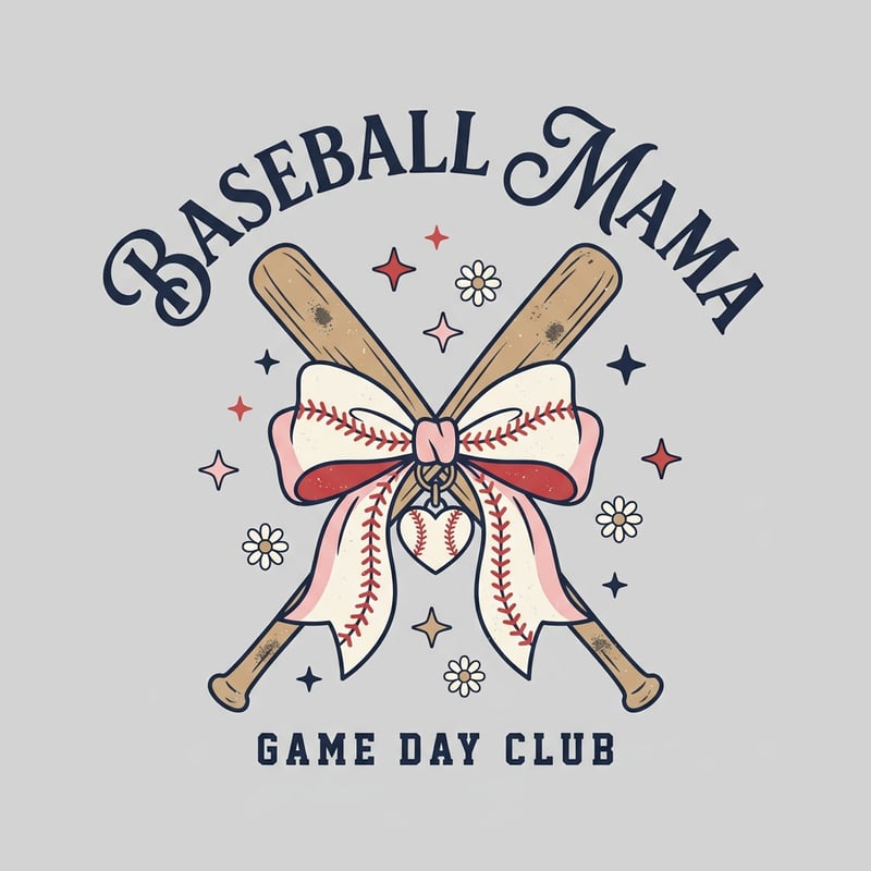 Retro Baseball Mama T-Shirt Design