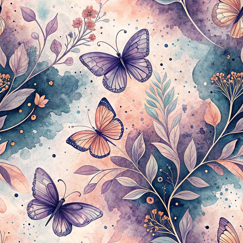 Watercolor Butterflies Pattern