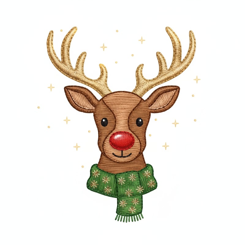 3D Faux-Stitch Christmas Reindeer