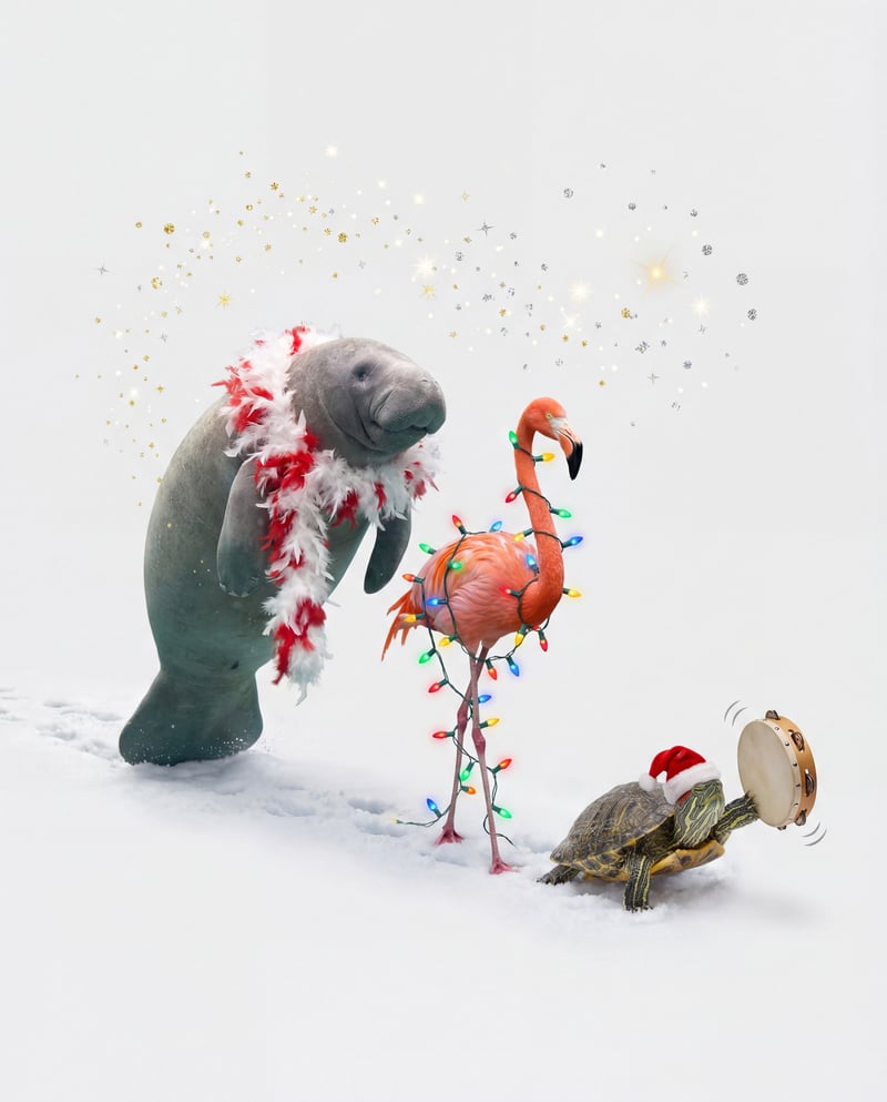 Christmas Conga Line with Festive Animals