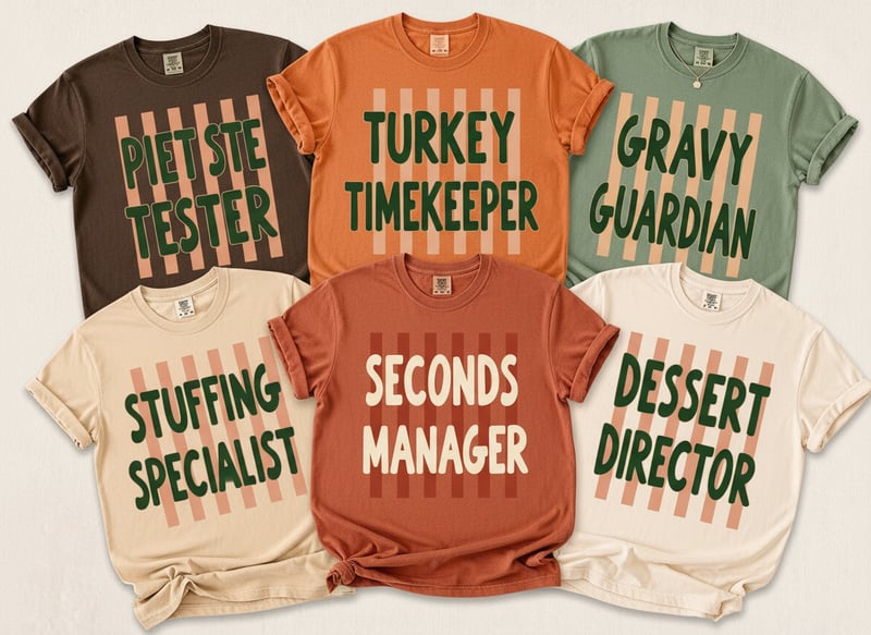 Thanksgiving Family Food Roles Shirts