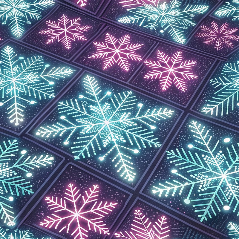 Futuristic Snowflake Grid Pattern
