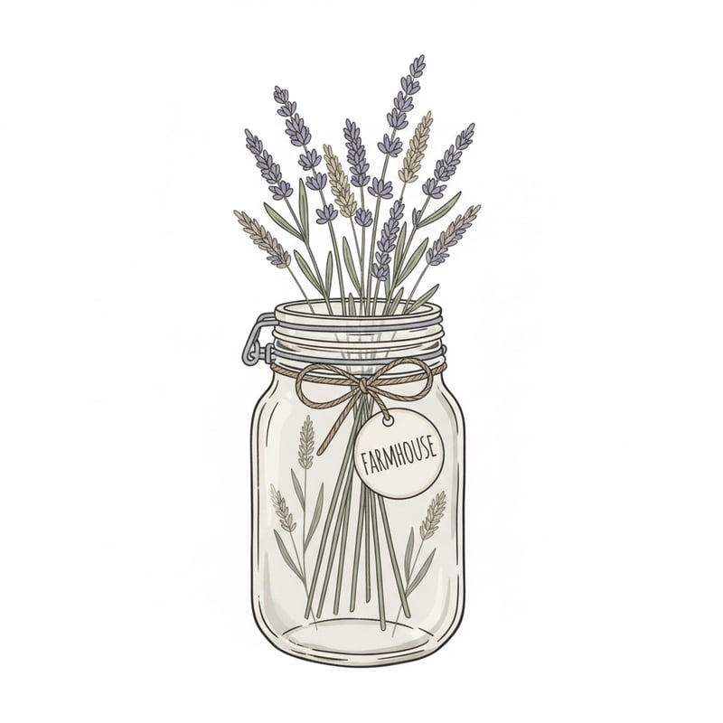 Rustic Farmhouse Mason Jar Clipart