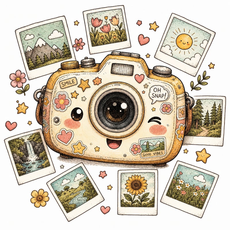 Whimsical Kawaii Camera Clipart
