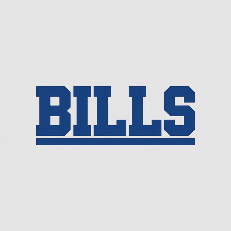 Bold Varsity Block Text 'BILLS'