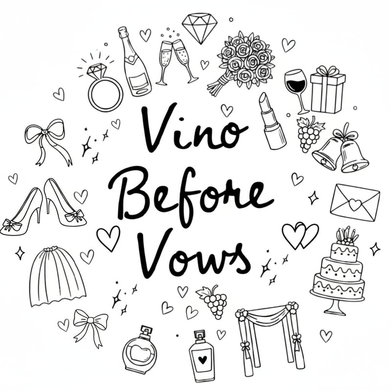 Vino Before Vows Hand-Drawn Design