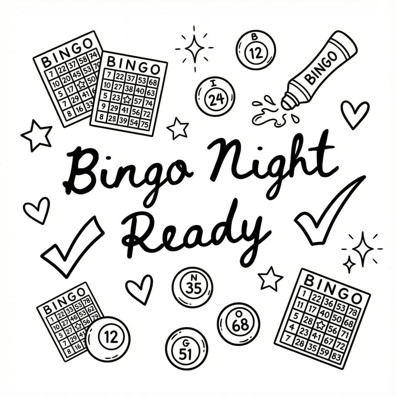 Bingo Night Ready Monoline Doodle