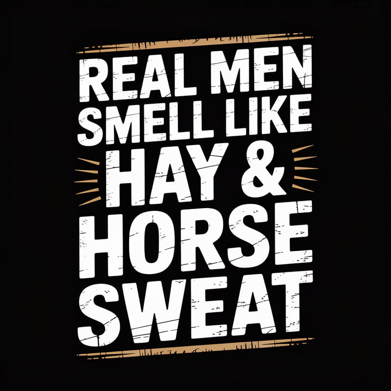 Real Men Hay & Horse Sweat T-Shirt Design