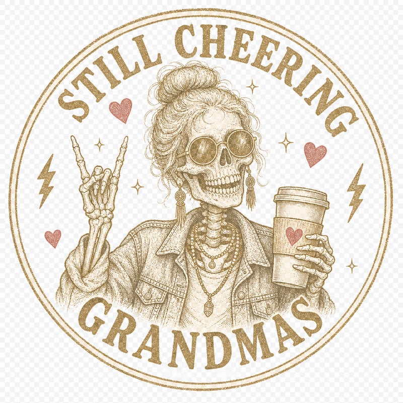 Vintage Circular Skeleton Patch Design